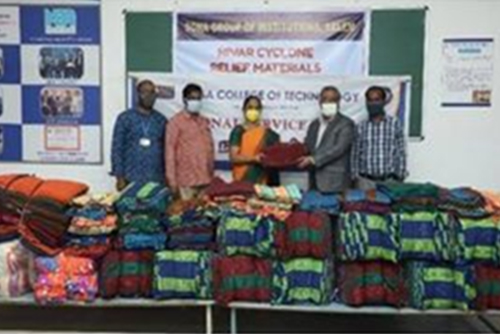 The Sona Group of Institutions & Heartfulness Institute distributed blankets for affected
                                people by Cyclone Nivar.