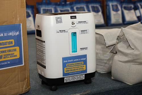 Sona Group of Institutions provided oxygen concentrators to hospitals as a COVID relief program